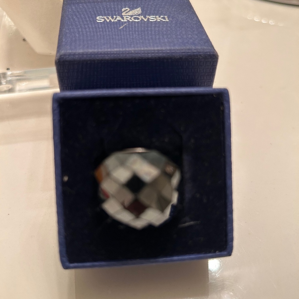 Swarovski, black nirvana, ring, size small